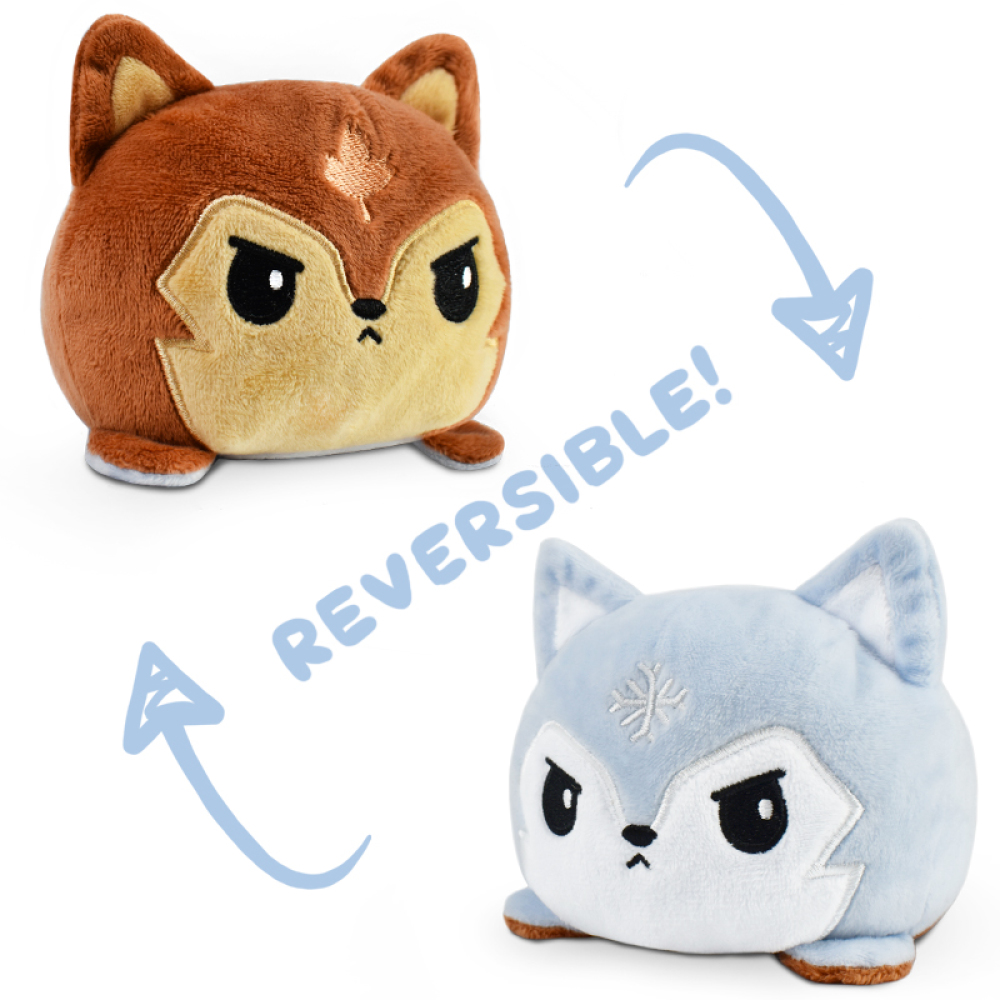 reversible plush wolf